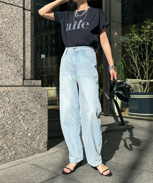 DouDou(ドゥドゥ)の「aileフロッキーロゴTEE(Tシャツ/カットソー・レディース・ホワイト系その他/ホワイト/チャコールグレー/ライトグレー/ネイビー/ピンク・FREE)」の11枚目の写真