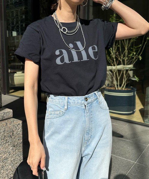 DouDou(ドゥドゥ)の「aileフロッキーロゴTEE(Tシャツ/カットソー・レディース・ホワイト系その他/ホワイト/チャコールグレー/ライトグレー/ネイビー/ピンク・FREE)」の13枚目の写真