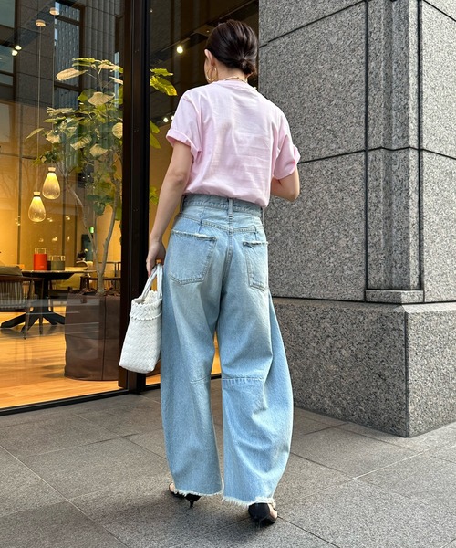 DouDou(ドゥドゥ)の「aileフロッキーロゴTEE(Tシャツ/カットソー・レディース・ホワイト系その他/ホワイト/チャコールグレー/ライトグレー/ネイビー/ピンク・FREE)」の20枚目の写真