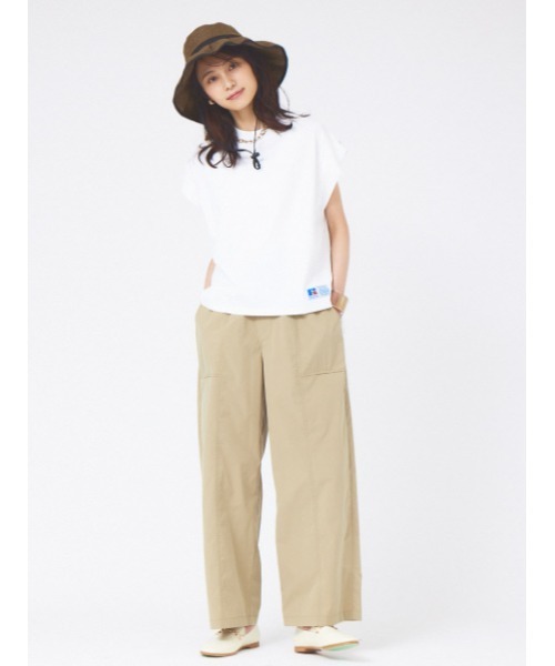 abahouse mavie（アバハウスマヴィ）の「ポリエステルタフタワイドベーカーパンツ（その他パンツ・レディース・チャコールグレー/ブルー/ベージュ・フリー）」の4枚目の写真