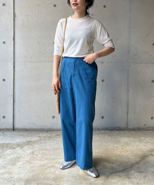 Chez toi（シェトワ）の「ネックパール5分袖プルオーバー（ニット/セーター・レディース・ブラック/パープル/アイボリー・FREE）」の10枚目の写真