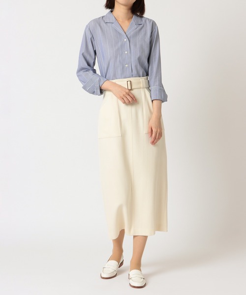 TOKYO SHIRTS（トウキョウシャツ）の「形態安定ノーアイロン オープンカラー 長袖ビジネスワイシャツ（ビジネスシャツ・レディース・ダークブルー・LL/L/S/XL/M）」の7枚目の写真