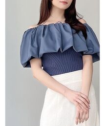 RESEXXY | ラッフルドッキングオフショルニットトップス(ニット/セーター)