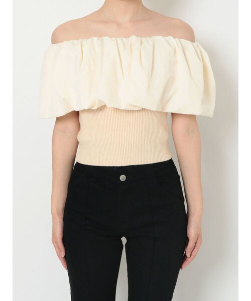 RESEXXY(リゼクシー)の「ラッフルドッキングオフショルニットトップス(ニット/セーター・レディース・ブラック/ブルー/アイボリー・FREE)」の22枚目の写真