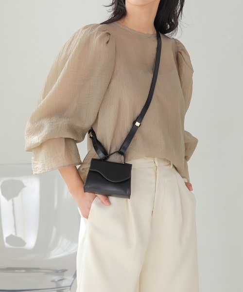 Bab(バブ)の「インナーセットシアーブラウス(シャツ/ブラウス・レディース・モカ/オフホワイト/ベージュ・M)」の9枚目の写真