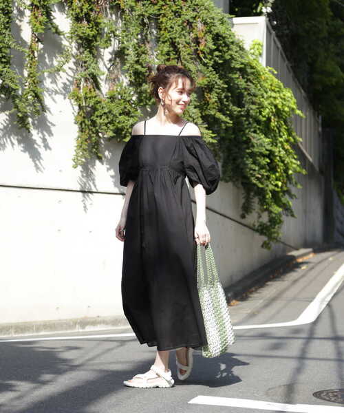 N.(N. Natural Beauty Basic)(エヌエヌナチュラルビューティーベーシック)の「【S Size Line】◆コットンボイル2waysオフショルワンピース(ワンピース・レディース・カーキ/ピンク/ブラック/ロイヤルブルー/グレイッシュベージュ・SMALL/MEDIUM)」の11枚目の写真