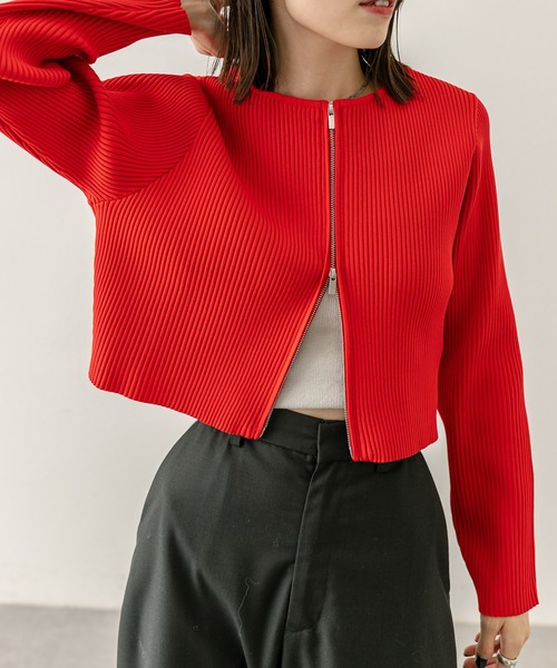 mystic（ミスティック）の「【mysticカラー】Wジップニット（ニット/セーター・レディース・ブラック/レッド/ブルー/アイボリー/ピンク/パープル/レッド系その他2・FREE）」の21枚目の写真