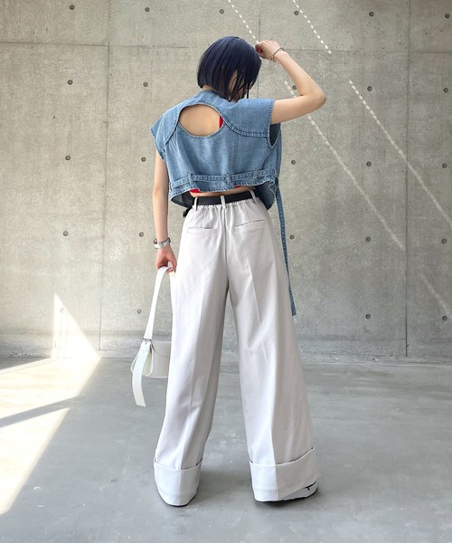 PAGEBOY（ページボーイ）の「ロールアップスラックス（スラックス・レディース・オレンジ系/ブラック/グレイッシュベージュ/ブラウン・FREE）」の11枚目の写真