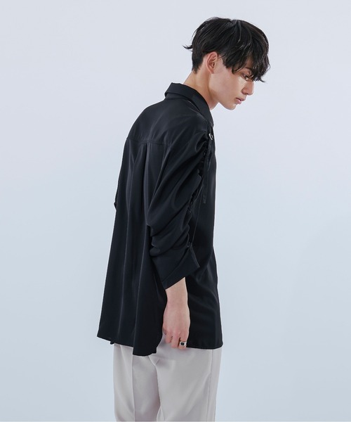 eldo エルド 抗菌長袖ブラウス BLACK ドローコードシャツ（シャツ/ブラウス）｜Ellno Loset（エルノ