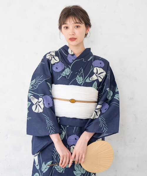 ゆかた館グレース/こだわり浴衣5点セット/ライトブルー ゆかた館グレース（ユカタカングレース）の「こだわり浴衣5点