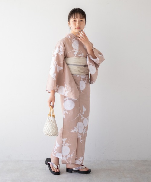 ゆかた館グレース（ユカタカングレース）の「こだわり浴衣５点セット（浴衣・レディース・ライトパープル/ネイビー/グリーン/ライトグレー/スミクロ/ブルー系/パープル/ダークブルー/マスタード/ラベンダー/ライトブルー/ブルー/クリーム/ベージュ・SMALL/MEDIUM）」の18枚目の写真