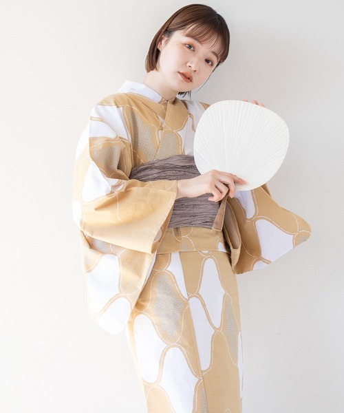 ゆかた館グレース（ユカタカングレース）の「こだわり浴衣５点セット（浴衣・レディース・ライトパープル/ネイビー/グリーン/ライトグレー/スミクロ/ブルー系/パープル/ダークブルー/マスタード/ラベンダー/ライトブルー/ブルー/クリーム/ベージュ・SMALL/MEDIUM）」の19枚目の写真