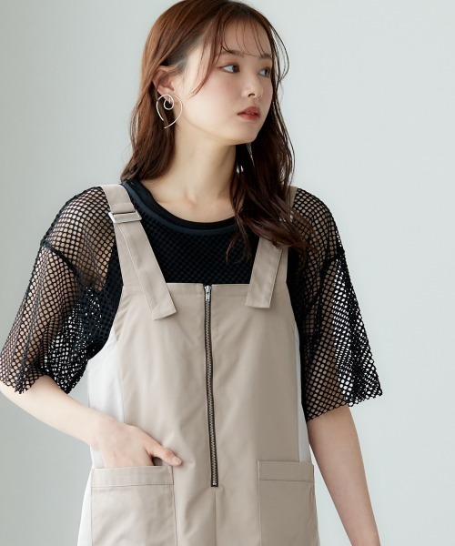 miclat（ミクラ）の「大きいサイズ　ミリタリー風ジャンパースカート　miclat（ジャンパースカート・レディース・ベージュ系/ブラック系・LL/L/4L/5L/3L）」の14枚目の写真