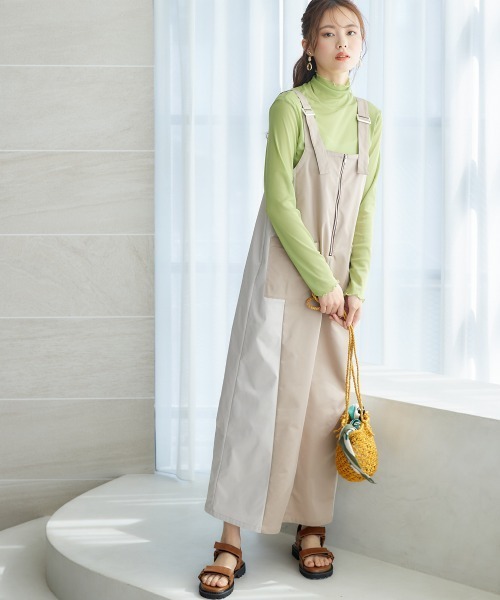 miclat（ミクラ）の「大きいサイズ　ミリタリー風ジャンパースカート　miclat（ジャンパースカート・レディース・ベージュ系/ブラック系・LL/L/4L/5L/3L）」の5枚目の写真