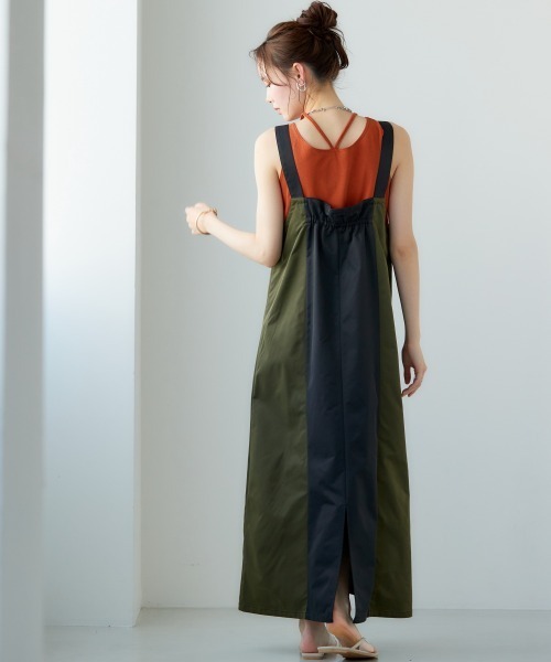 miclat（ミクラ）の「大きいサイズ　ミリタリー風ジャンパースカート　miclat（ジャンパースカート・レディース・ベージュ系/ブラック系・LL/L/4L/5L/3L）」の6枚目の写真