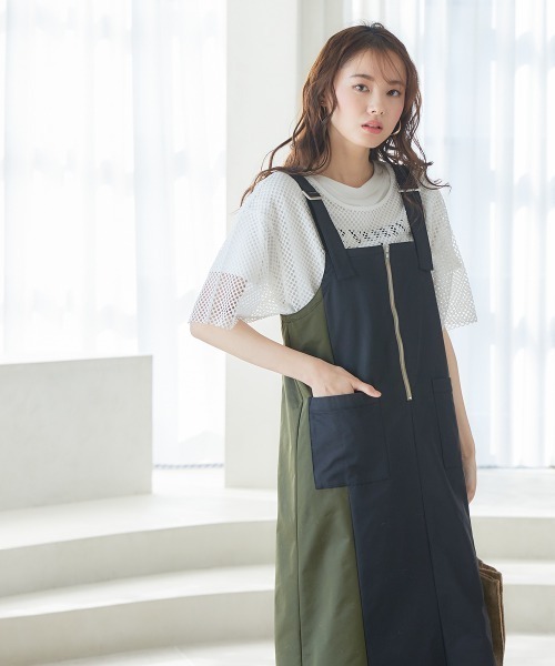 miclat（ミクラ）の「大きいサイズ　ミリタリー風ジャンパースカート　miclat（ジャンパースカート・レディース・ベージュ系/ブラック系・LL/L/4L/5L/3L）」の11枚目の写真