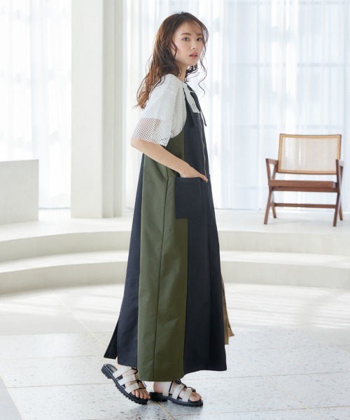 miclat（ミクラ）の「大きいサイズ　ミリタリー風ジャンパースカート　miclat（ジャンパースカート・レディース・ベージュ系/ブラック系・LL/L/4L/5L/3L）」の8枚目の写真