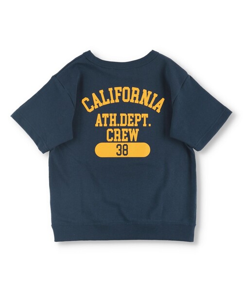 Champion(チャンピオン)の「【Champion チャンピオン】ゆったりシルエット半袖スウェットシャツ(Tシャツ/カットソー・キッズ・ネイビー/キナリ・110/140/100/130/120)」の12枚目の写真