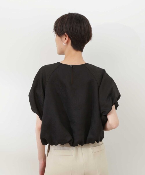N.(N. Natural Beauty Basic)(エヌエヌナチュラルビューティーベーシック)の「◆クロップドバルーンスリーブブラウス(シャツ/ブラウス・レディース・イエロー/ブラック/オフホワイト・MEDIUM)」の12枚目の写真