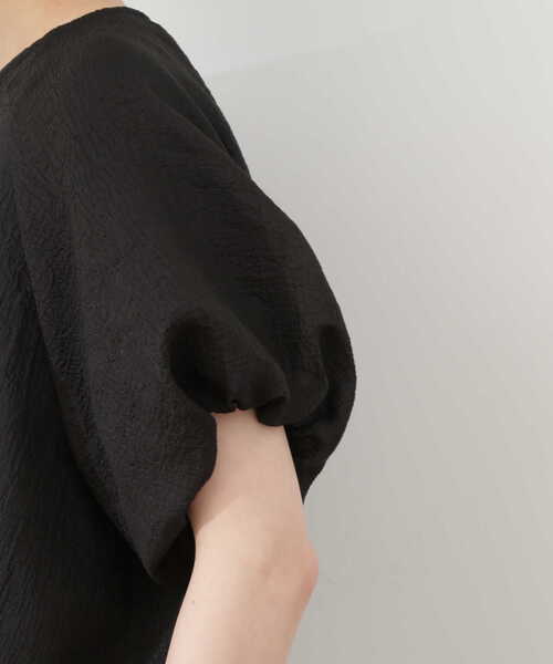 N.(N. Natural Beauty Basic)(エヌエヌナチュラルビューティーベーシック)の「◆クロップドバルーンスリーブブラウス(シャツ/ブラウス・レディース・イエロー/ブラック/オフホワイト・MEDIUM)」の14枚目の写真