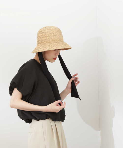 N.(N. Natural Beauty Basic)(エヌエヌナチュラルビューティーベーシック)の「◆クロップドバルーンスリーブブラウス(シャツ/ブラウス・レディース・イエロー/ブラック/オフホワイト・MEDIUM)」の18枚目の写真