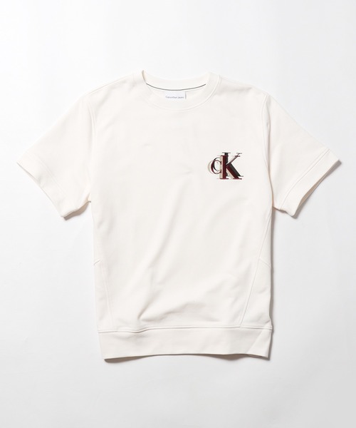 Calvin Klein(カルバン・クライン)の「Calvin Klein/カルバンクライン レギュラーモノグラムスウェットプルオーバー Tシャツ(スウェット・メンズ・グリーン/ブラック/オフホワイト・L/XL/M)」の2枚目の写真