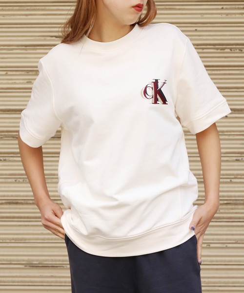 Calvin Klein(カルバン・クライン)の「Calvin Klein/カルバンクライン レギュラーモノグラムスウェットプルオーバー Tシャツ(スウェット・メンズ・グリーン/ブラック/オフホワイト・L/XL/M)」の14枚目の写真