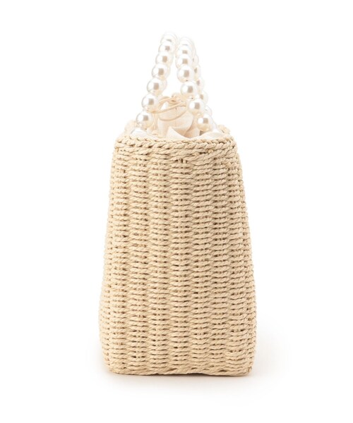 couture brooch（クチュールブローチ）の「◆パール調ハンドルバッグ（ハンドバッグ・レディース・ブラック/ナチュラル・00）」の6枚目の写真