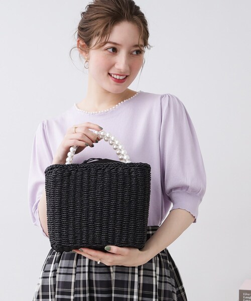 couture brooch（クチュールブローチ）の「◆パール調ハンドルバッグ（ハンドバッグ・レディース・ブラック/ナチュラル・00）」の15枚目の写真