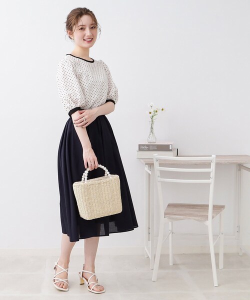 couture brooch（クチュールブローチ）の「◆パール調ハンドルバッグ（ハンドバッグ・レディース・ブラック/ナチュラル・00）」の9枚目の写真