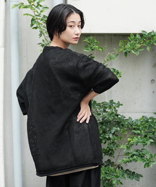 Air Tokyo(エアートウキョー)の「メッシュニット × 天竺 S/S カットソー アンサンブル <セレクトアイテム>(アンサンブル・メンズ・ブラック/ベージュ・LARGE/X-LARGE)」の6枚目の写真