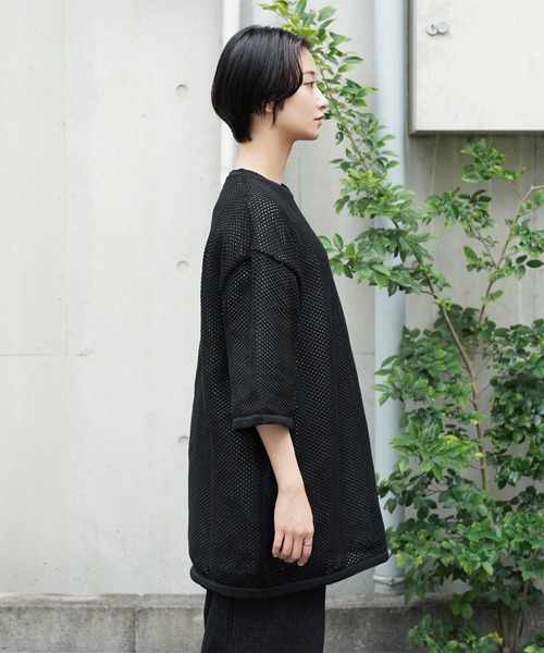 Air Tokyo(エアートウキョー)の「メッシュニット × 天竺 S/S カットソー アンサンブル <セレクトアイテム>(アンサンブル・メンズ・ブラック/ベージュ・LARGE/X-LARGE)」の9枚目の写真