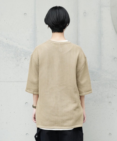 Air Tokyo(エアートウキョー)の「メッシュニット × 天竺 S/S カットソー アンサンブル <セレクトアイテム>(アンサンブル・メンズ・ブラック/ベージュ・LARGE/X-LARGE)」の17枚目の写真