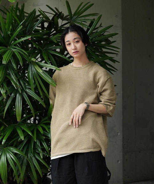 Air Tokyo(エアートウキョー)の「メッシュニット × 天竺 S/S カットソー アンサンブル <セレクトアイテム>(アンサンブル・メンズ・ブラック/ベージュ・LARGE/X-LARGE)」の11枚目の写真