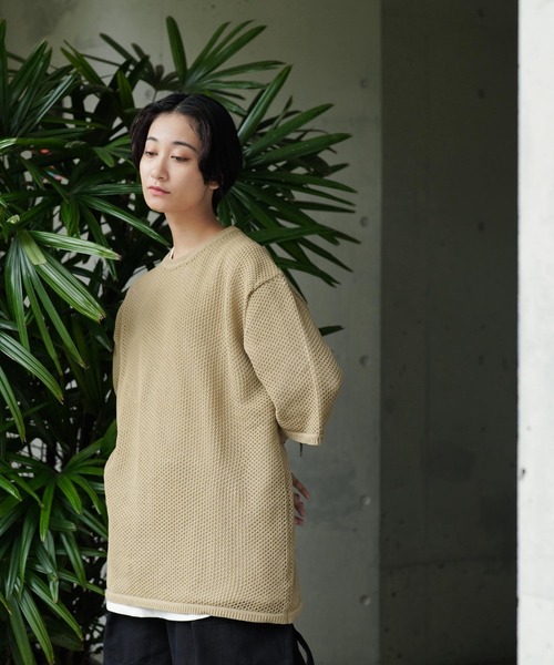 Air Tokyo(エアートウキョー)の「メッシュニット × 天竺 S/S カットソー アンサンブル <セレクトアイテム>(アンサンブル・メンズ・ブラック/ベージュ・LARGE/X-LARGE)」の12枚目の写真