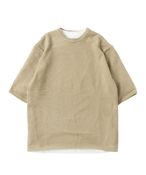 Air Tokyo(エアートウキョー)の「メッシュニット × 天竺 S/S カットソー アンサンブル <セレクトアイテム>(アンサンブル・メンズ・ブラック/ベージュ・LARGE/X-LARGE)」の20枚目の写真