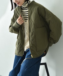 シャドーリップストップキルトショートコート