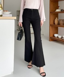 秋・冬も大活躍◎ ハイウエスト フレア デニムパンツ