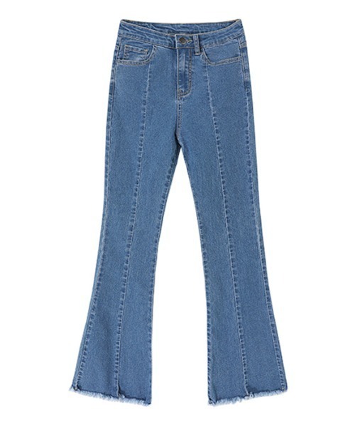 COCOMOMO（ココモモ）の「秋・冬も大活躍◎ ハイウエスト フレア デニムパンツ（デニムパンツ・レディース・ダークグレー/ライトブルー/ブラック・S/M）」の16枚目の写真