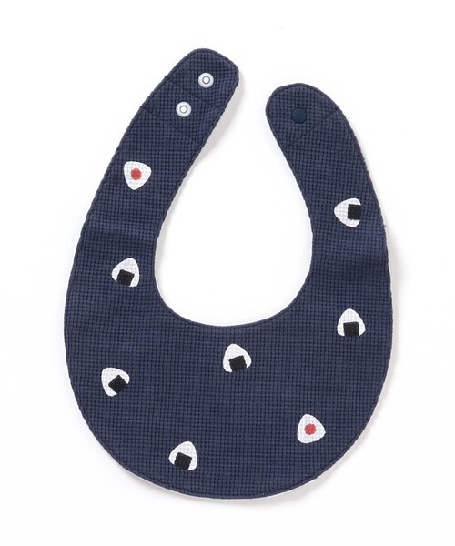 ★グリーンストライプ×白ゴマおむすび★ ハンドメイド　リバーシブル　スタイ ☆グリーンストライプ×白ゴマおむすび☆ ハンドメイド