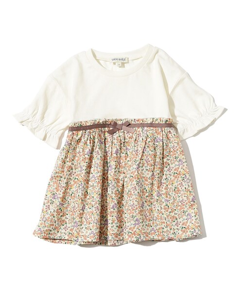 SHOO・LA・RUE(シューラルー)の「◆【110-140cm】ドッキング五分袖プルオーバー(Tシャツ/カットソー・キッズ・ライトパープル/ブラック系/ブラック系1/アイボリー系・14/13/11/12)」の4枚目の写真