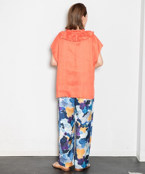 AMERICAN RAG CIE（アメリカンラグシー）の「フリルカラーリネンブラウス（シャツ/ブラウス・レディース・イエロー/オレンジ/ホワイト・FREE）」の20枚目の写真