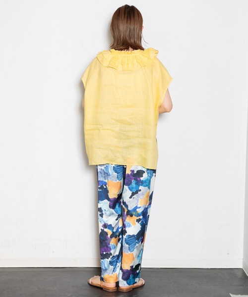 AMERICAN RAG CIE（アメリカンラグシー）の「フリルカラーリネンブラウス（シャツ/ブラウス・レディース・イエロー/オレンジ/ホワイト・FREE）」の15枚目の写真