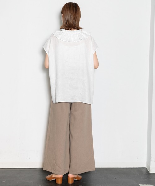 AMERICAN RAG CIE（アメリカンラグシー）の「フリルカラーリネンブラウス（シャツ/ブラウス・レディース・イエロー/オレンジ/ホワイト・FREE）」の22枚目の写真