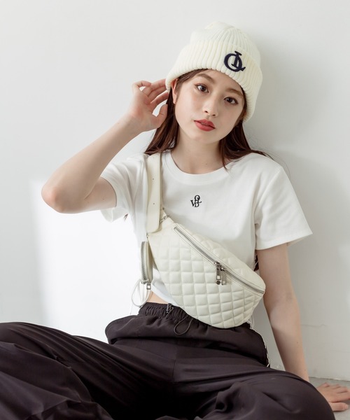 OLIVE des OLIVE（オリーブデオリーブ）の「刺繍入りニットキャップ　1032150010（ニットキャップ/ビーニー・レディース・アイボリー/ネイビー/ライトグレー/ピンク/ブラック・FREE）」の11枚目の写真