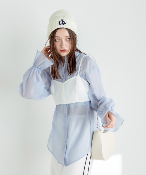 OLIVE des OLIVE（オリーブデオリーブ）の「刺繍入りニットキャップ　1032150010（ニットキャップ/ビーニー・レディース・アイボリー/ネイビー/ライトグレー/ピンク/ブラック・FREE）」の12枚目の写真