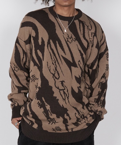 VIRGOwearworks（ヴァルゴウェアワークス）の「LIGHTNING KANJI KNIT（ニット/セーター・メンズ・ベージュ系その他/ブルー系その他/グレー系その他・MEDIUM/LARGE）」の9枚目の写真