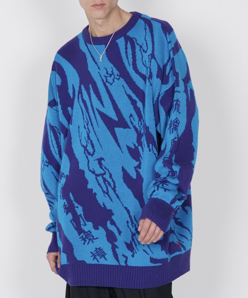 VIRGOwearworks（ヴァルゴウェアワークス）の「LIGHTNING KANJI KNIT（ニット/セーター・メンズ・ベージュ系その他/ブルー系その他/グレー系その他・MEDIUM/LARGE）」の12枚目の写真