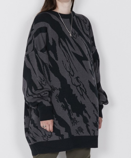 VIRGOwearworks（ヴァルゴウェアワークス）の「LIGHTNING KANJI KNIT（ニット/セーター・メンズ・ベージュ系その他/ブルー系その他/グレー系その他・MEDIUM/LARGE）」の15枚目の写真