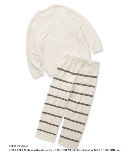 gelato pique(ジェラートピケ)の「【ポケモンスリープ】【メンズ】ベビモコジャガードプルオーバー&ロングパンツセット(ルームウェア/パジャマ・メンズ・アイボリー/ネイビー・MEDIUM/LARGE)」の4枚目の写真
